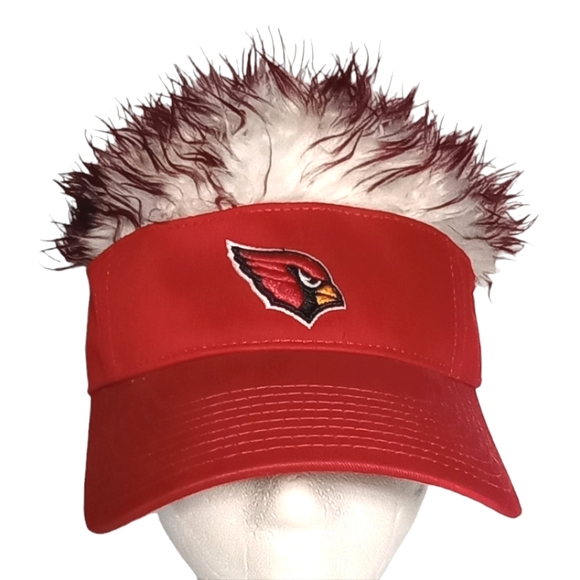 NFL Arizona Cardinals Fans Logo Flair Hair Adjustable Red Football Visor… - Picture 1 of 9
